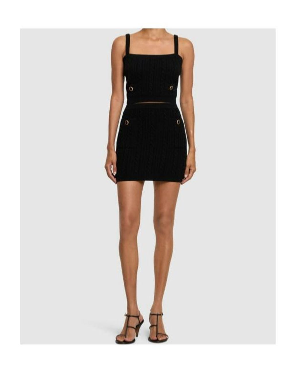 Alessandra Rich Black Mini Knitted Skirt