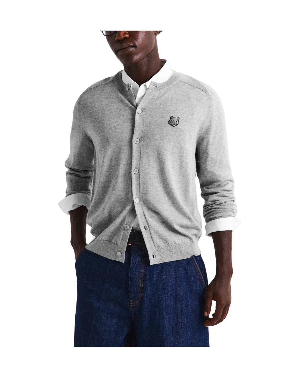 Maison Kitsuné Gray Classic Cardigan for men