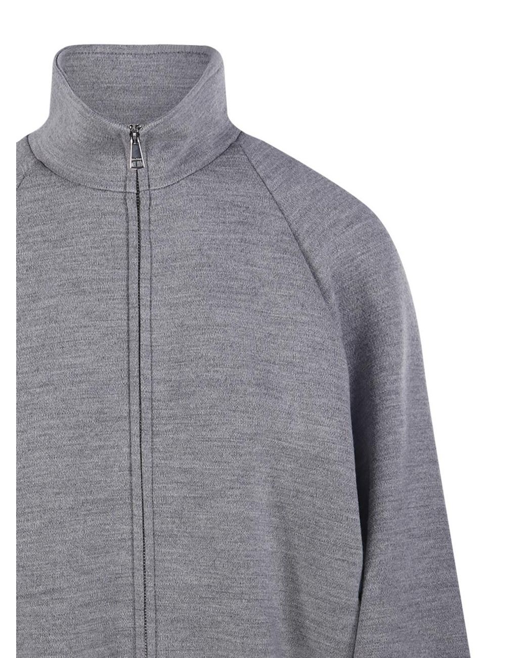 Max Mara Gray Frine High-Neck Zipped Sweatshirt