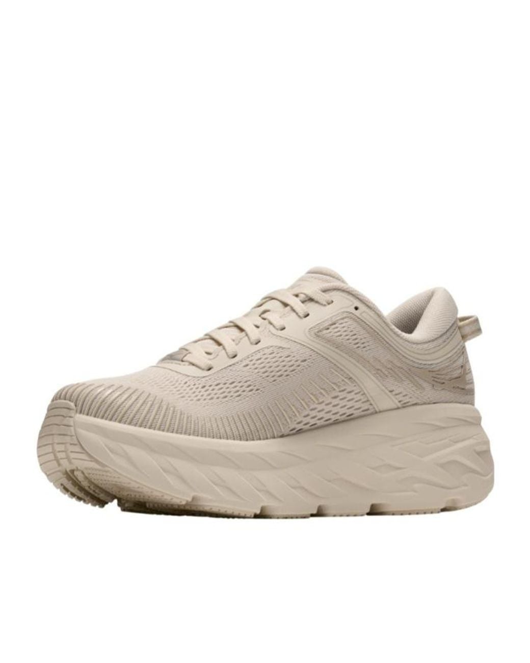 Hoka One One Gray Bondi 7 Panelled Low-Top Sneakers