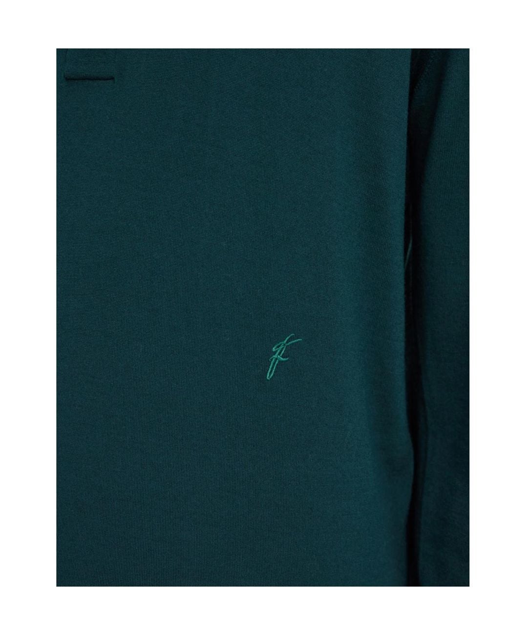Ferragamo Green Ferragamo Long-Sleeved Polo Shirt for men