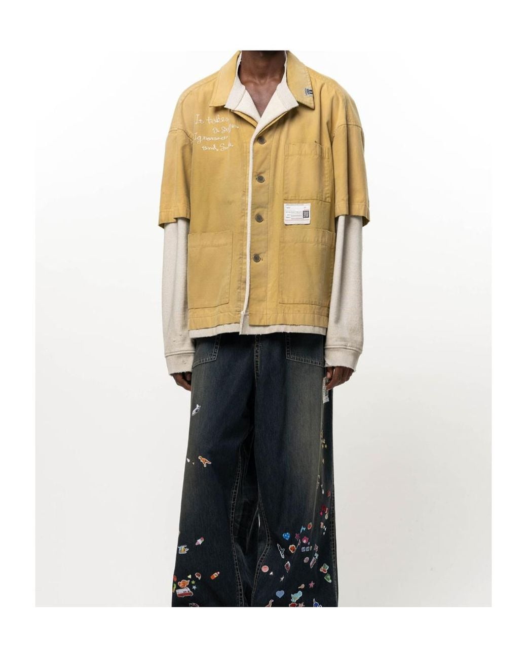 Maison Mihara Yasuhiro Metallic Pullover Layered Shirt for men