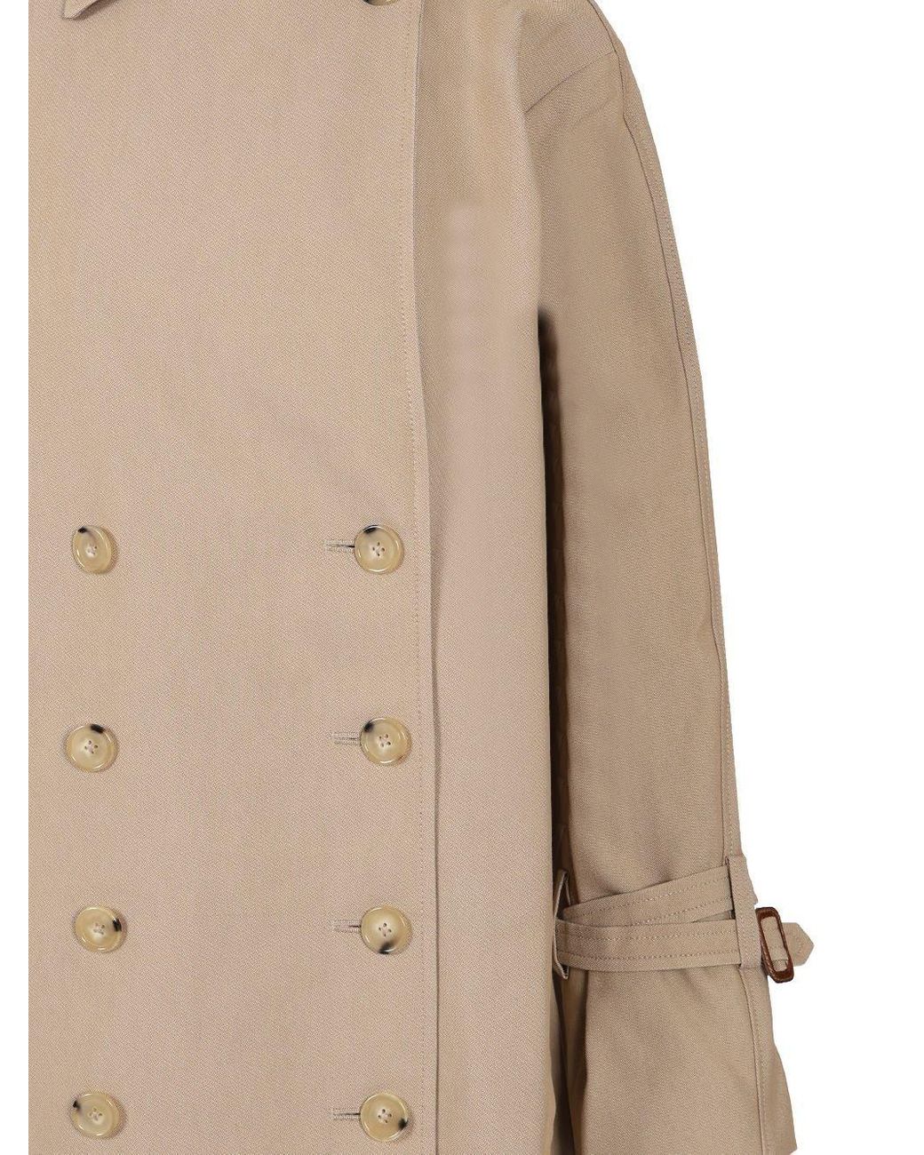 Totême Natural Totême Double-Breasted Long Sleeved Trench Coat
