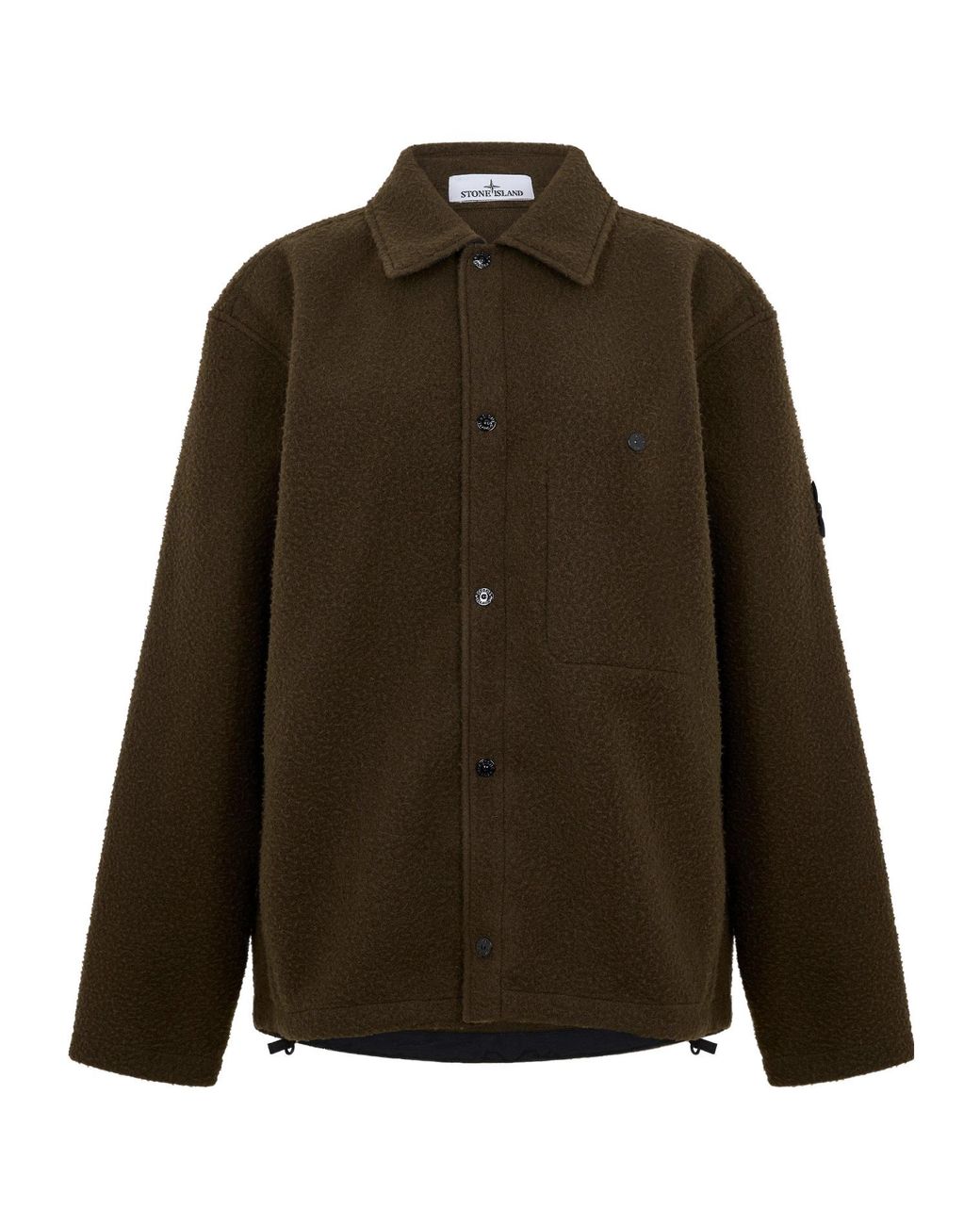 Stone Island Green Wool Overshirt for men