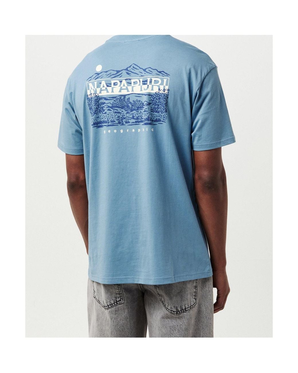 Napapijri Blue Logo Crew Neck T-Shirt for men