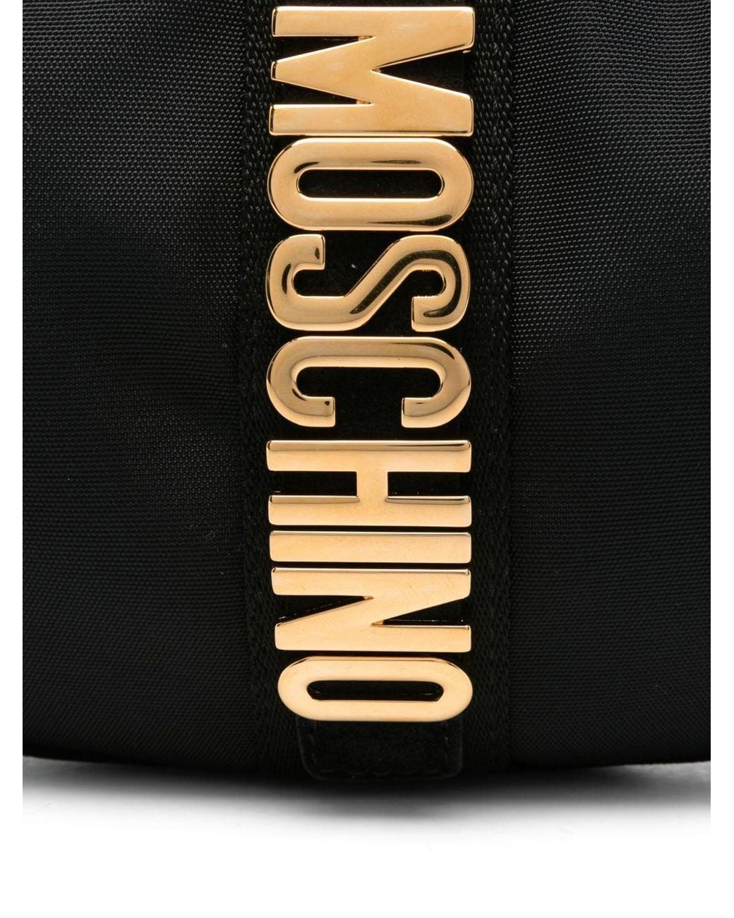 Moschino Black Logo Plaque Shoulder Bag