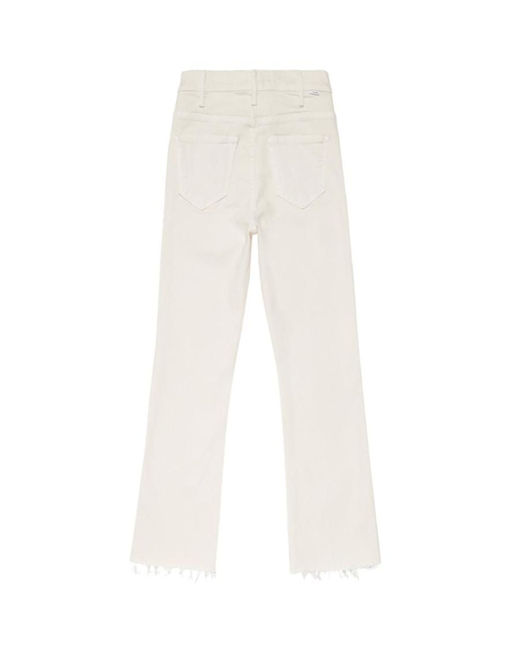 Mother White The Hustler Ankle Fray Bootcut Jeans