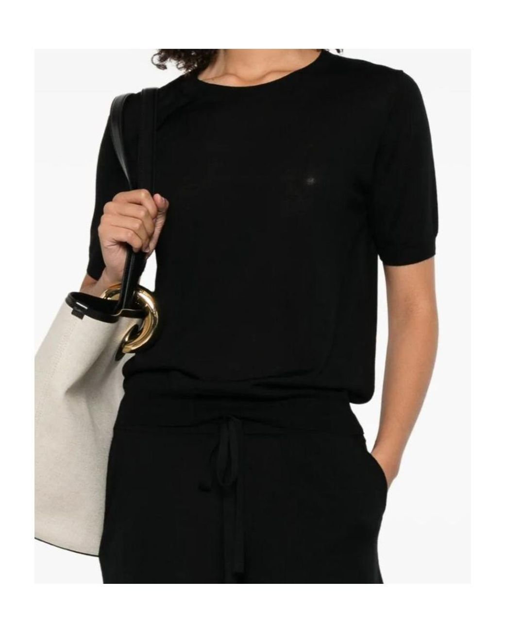 P.A.R.O.S.H. Black P.A.R.O..H. Shhort Sleeved Crewneck Jumper