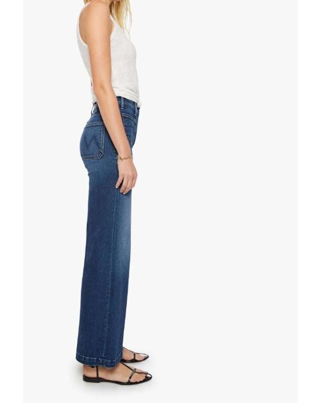 Mother Blue Hustler Roller Patch-Pocket Jeans