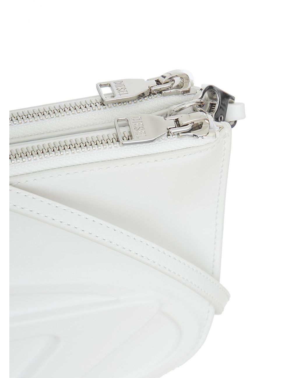 DIESEL White 1Dr Twin Logo Embossed Shoulder Bag