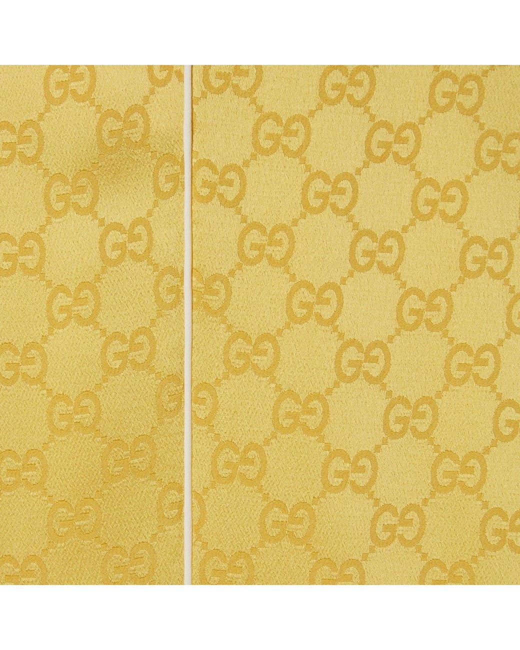 Gucci Yellow Gg Jacquard Elastic Waistband Pants