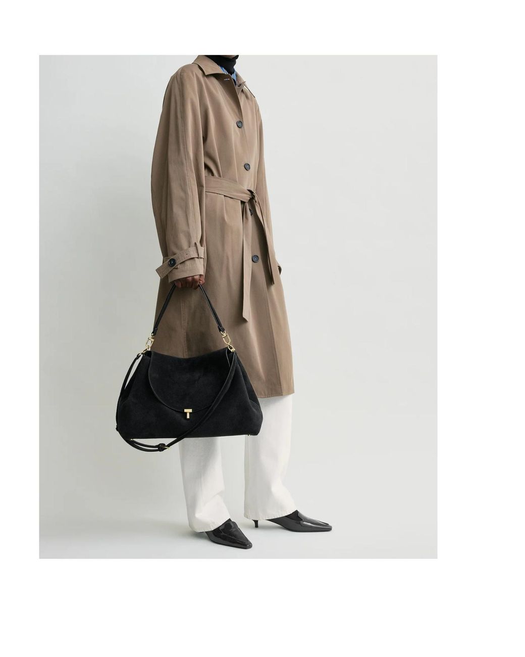 Totême  Black T-Lock Shoulder Bag