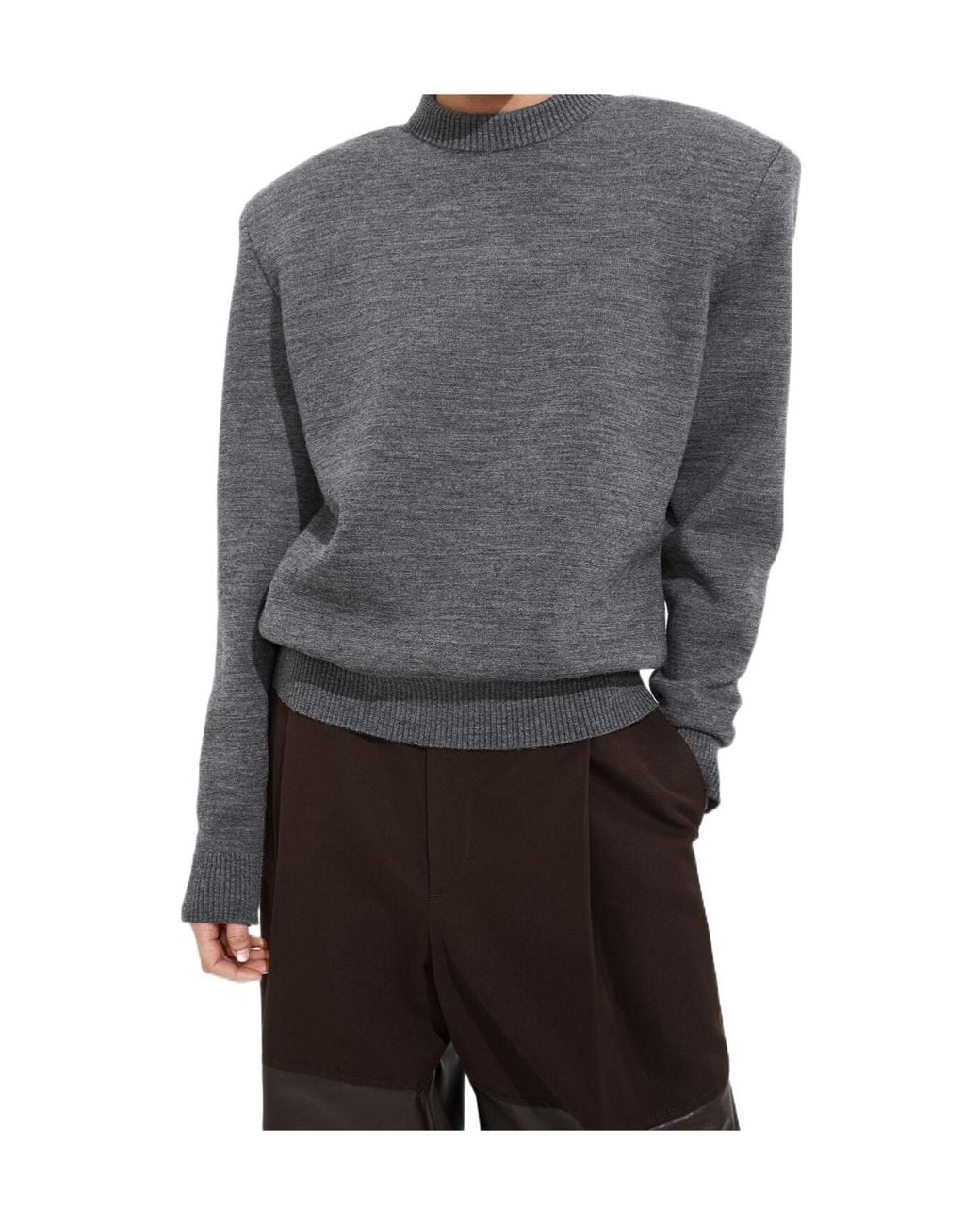 Bottega Veneta Gray Wool Tailored Sweater