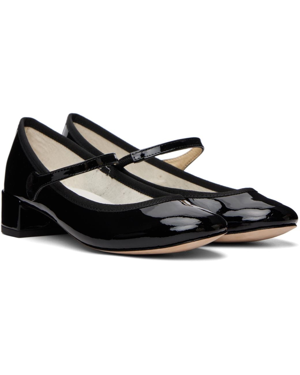 Repetto Black Rose Mary Jane Low Heels