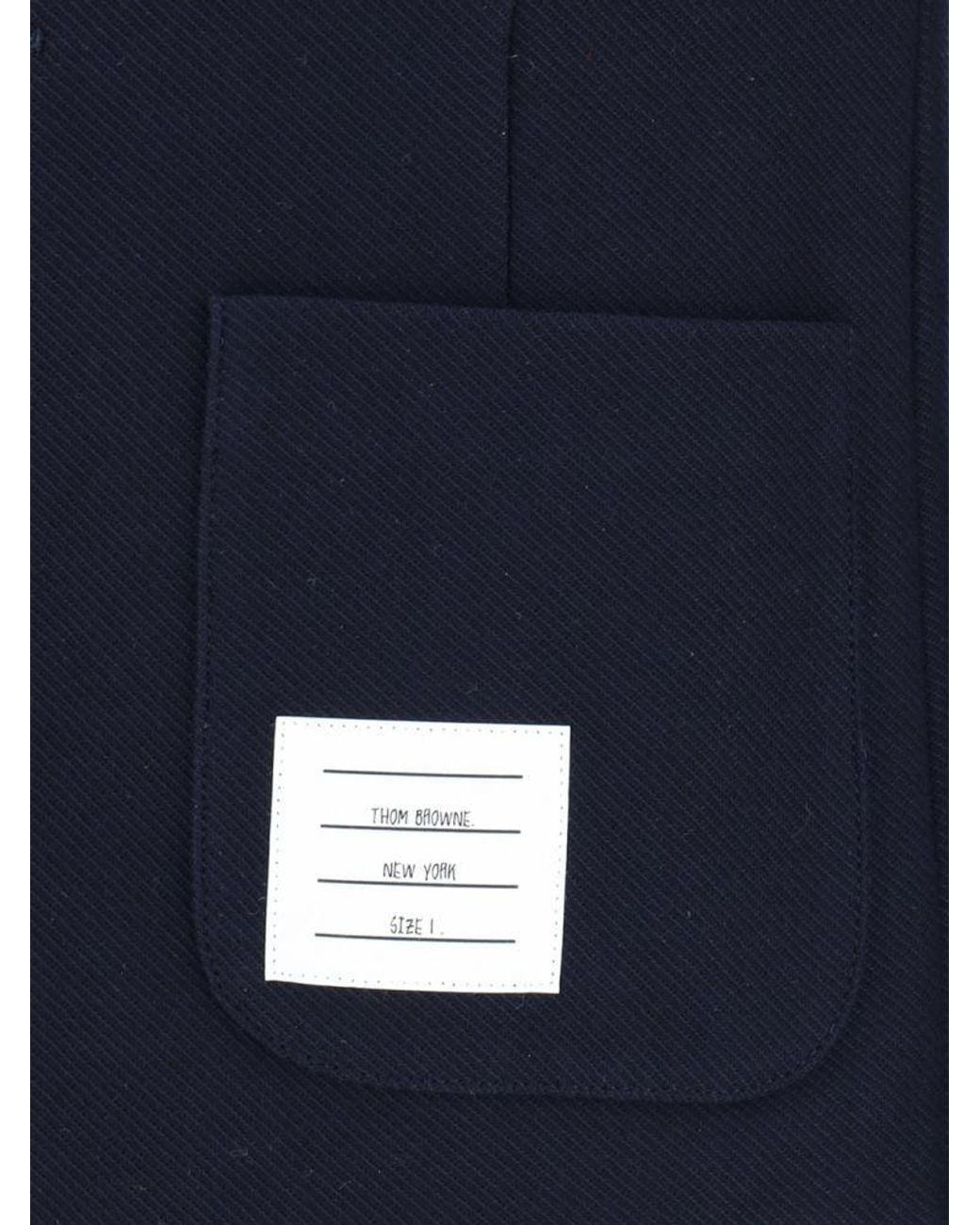 Thom Browne Blue 4-Bar Single-Breasted Jacket for men