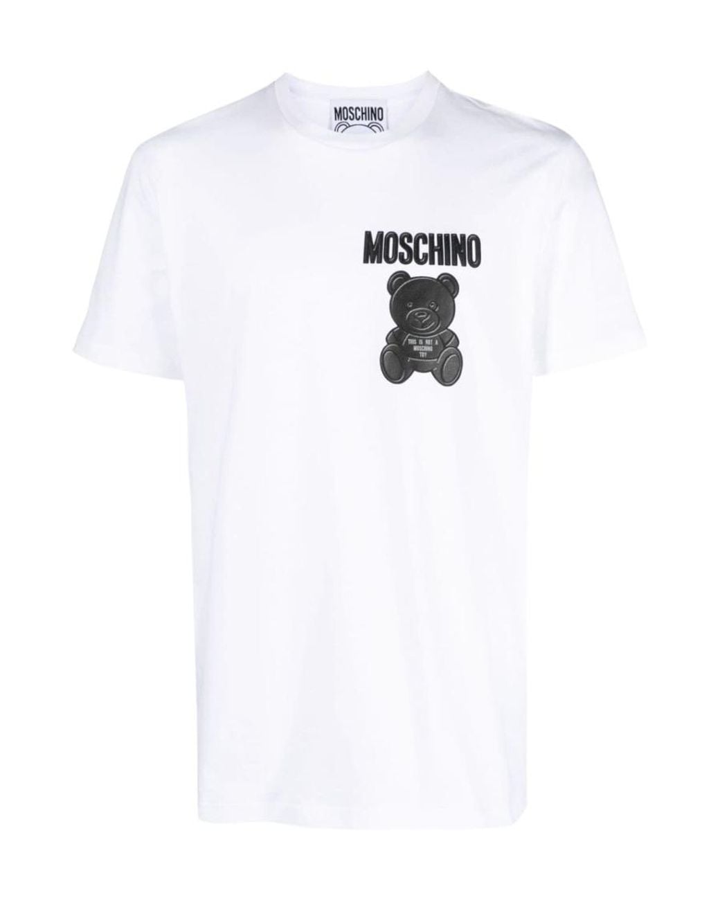 Moschino White Logo Printed T-Shirt for men