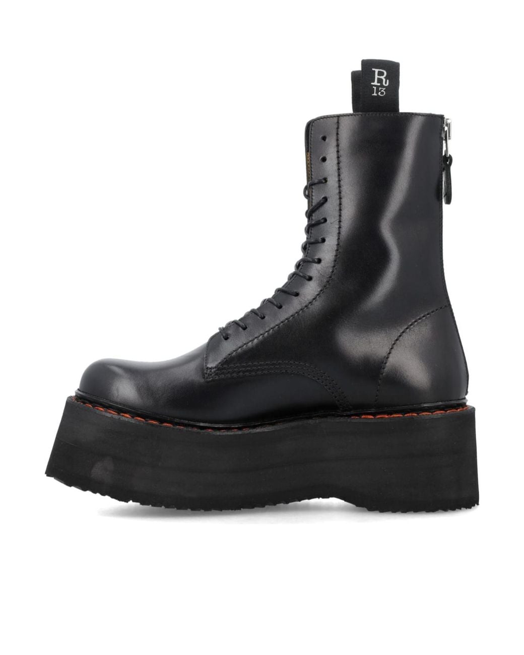 R13 Black Platform Ankle Boots
