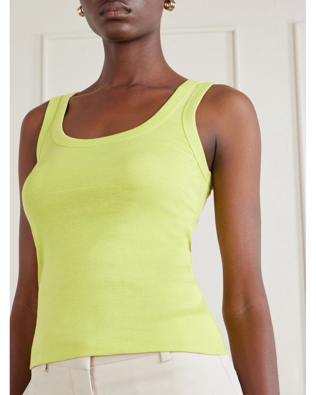 Flore Flore Yellow Cotton-Jersey Tank Top