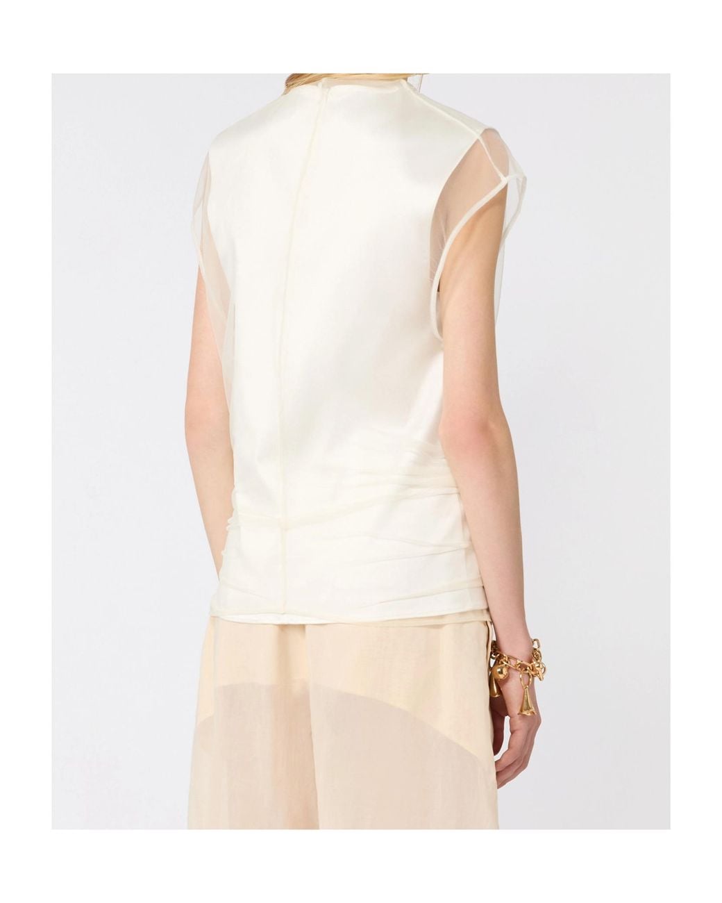 Sportmax White Genero Printed Sleeveless Top