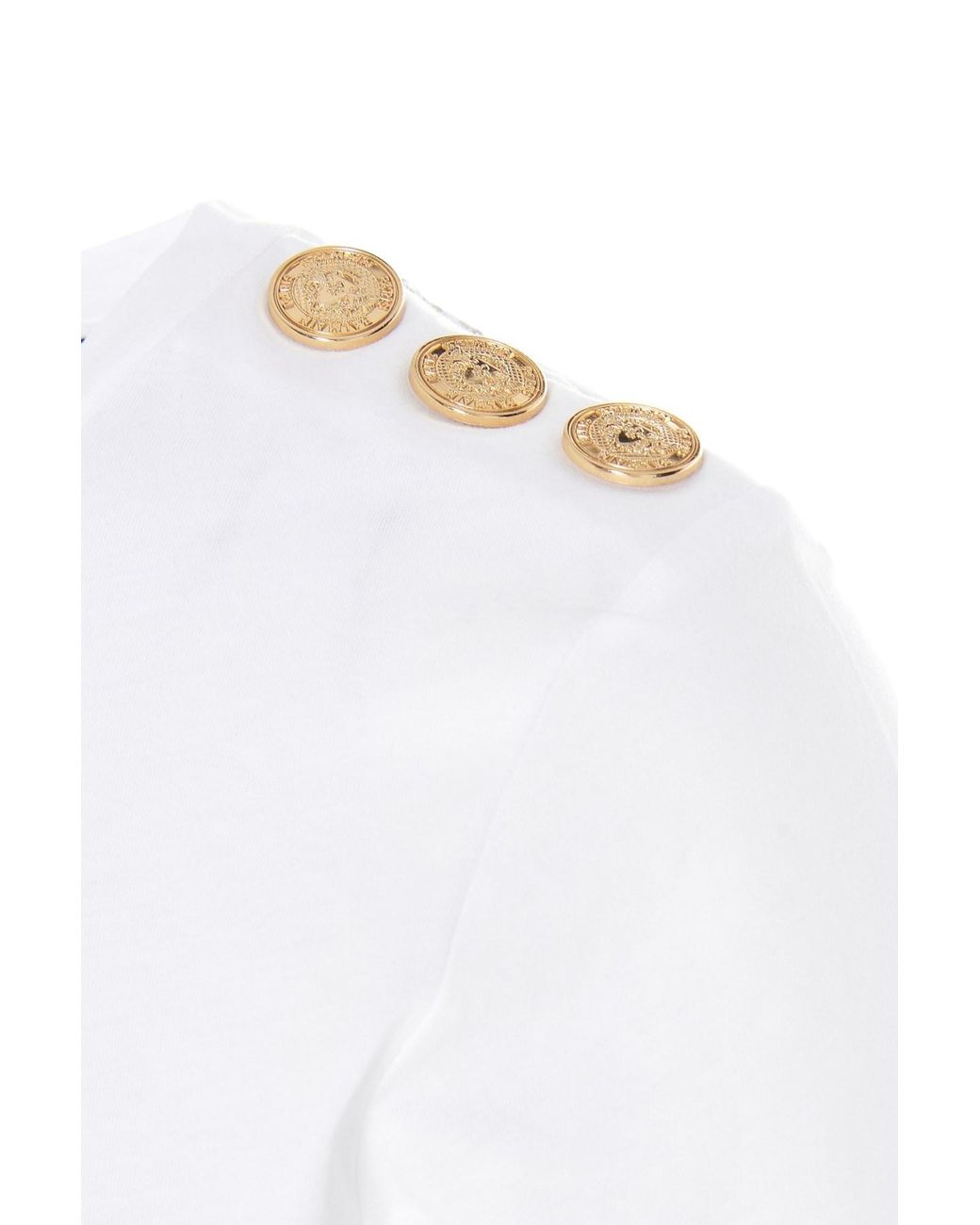 Balmain White Tshirt Con Logo