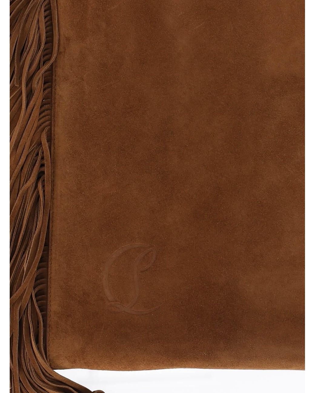 Christian Louboutin Brown Baggy Fringed Edge Tote Bag