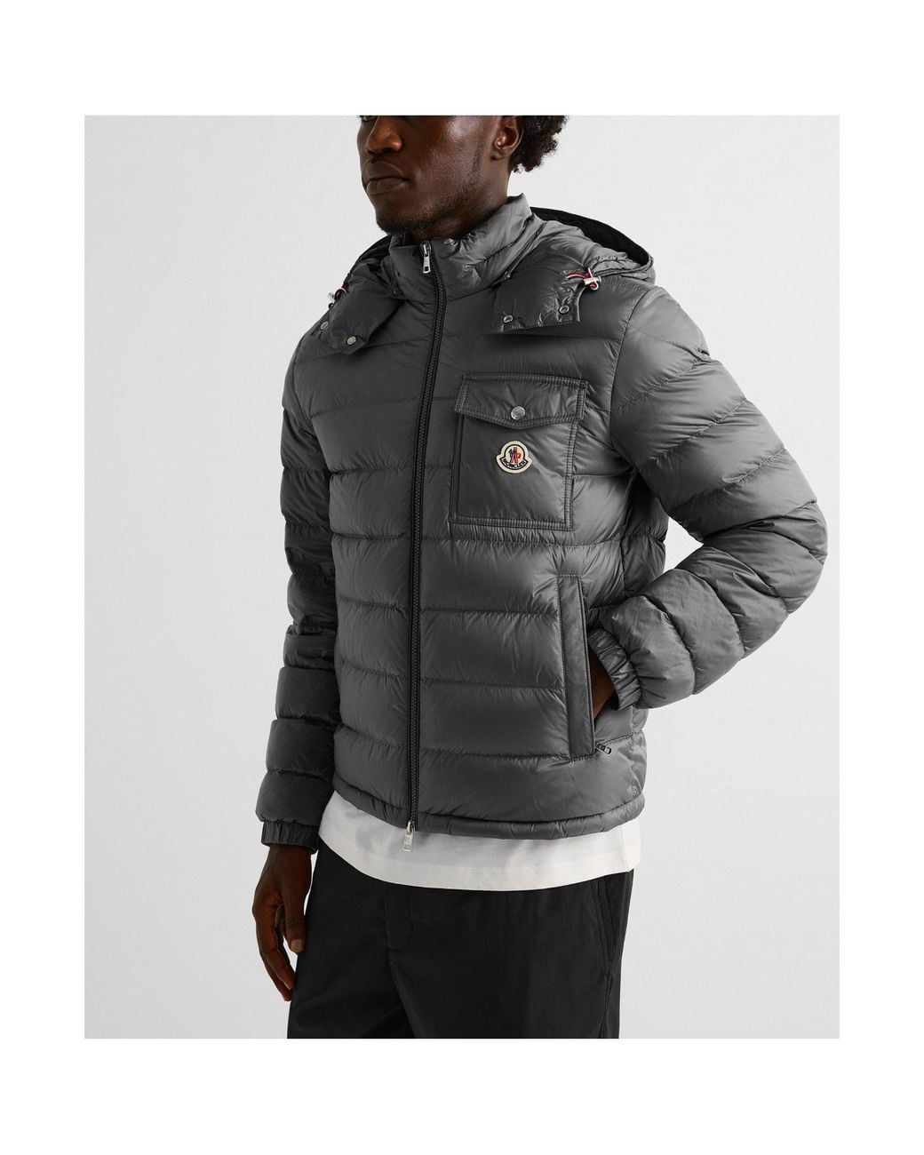 Moncler Gray Simple Down Jacket for men