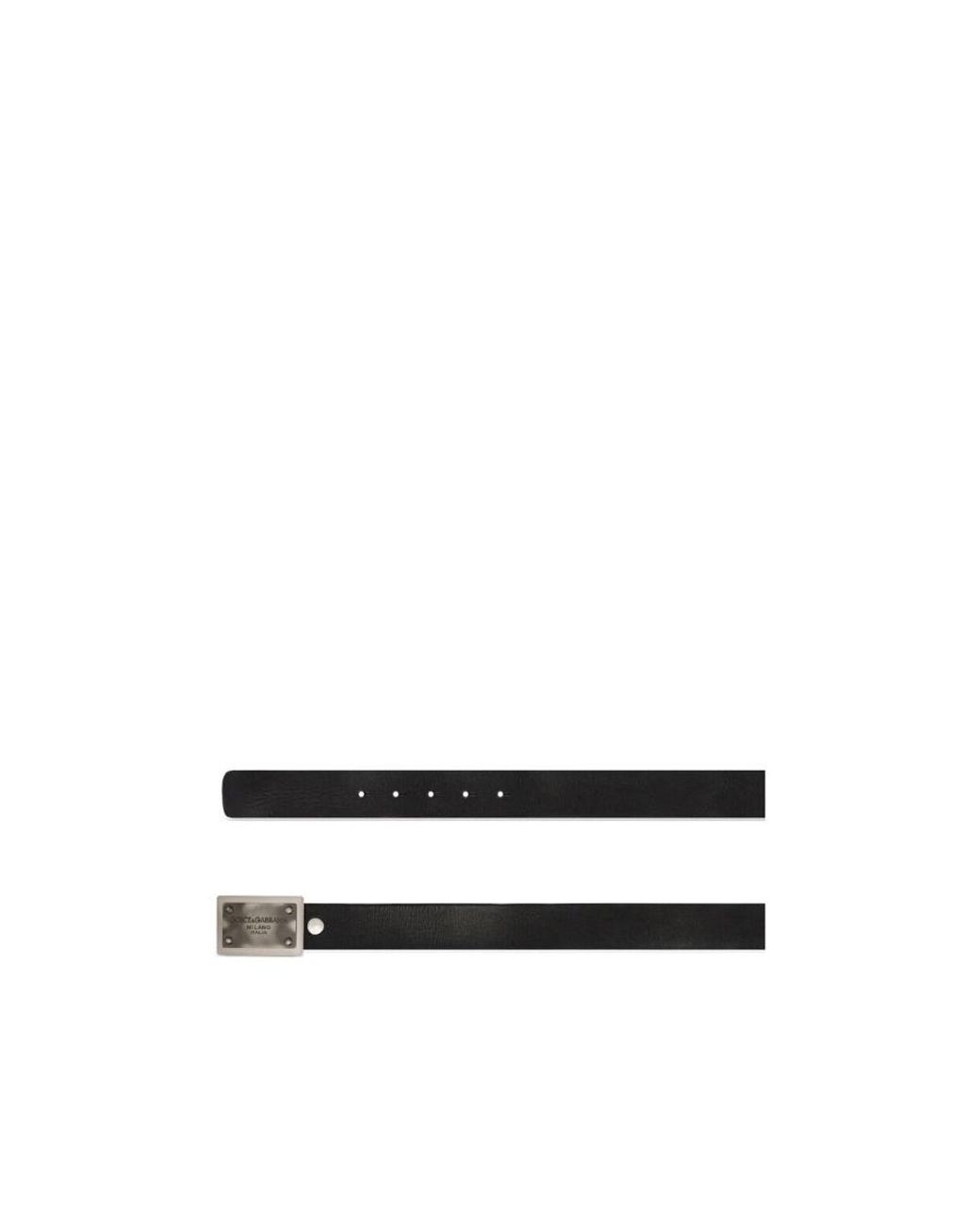 Dolce & Gabbana Black Logo-Buckle Leather Belt for men