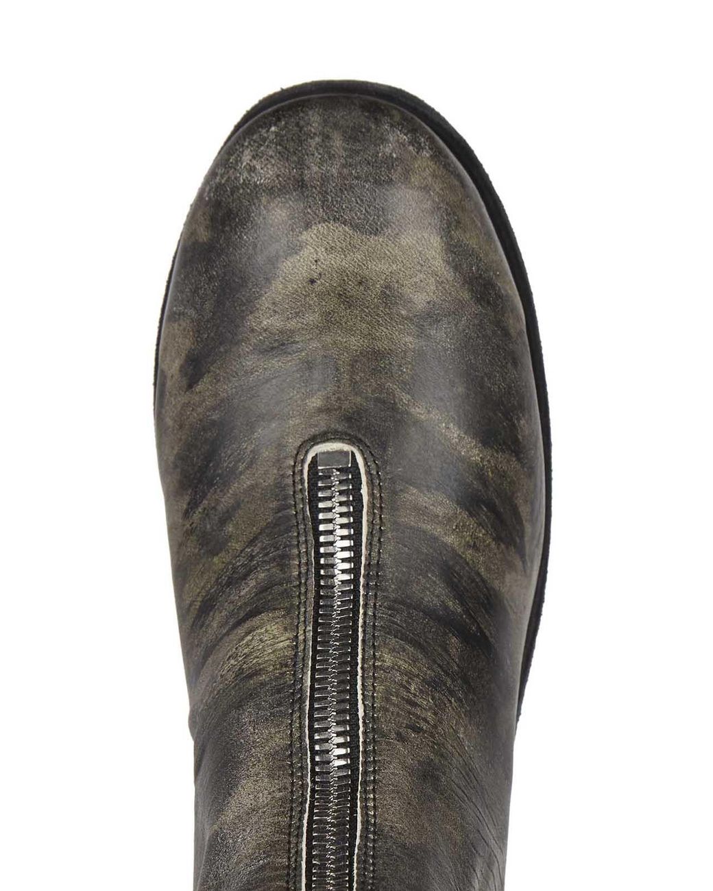 Guidi Brown Pattern Front Zipper Boots for men