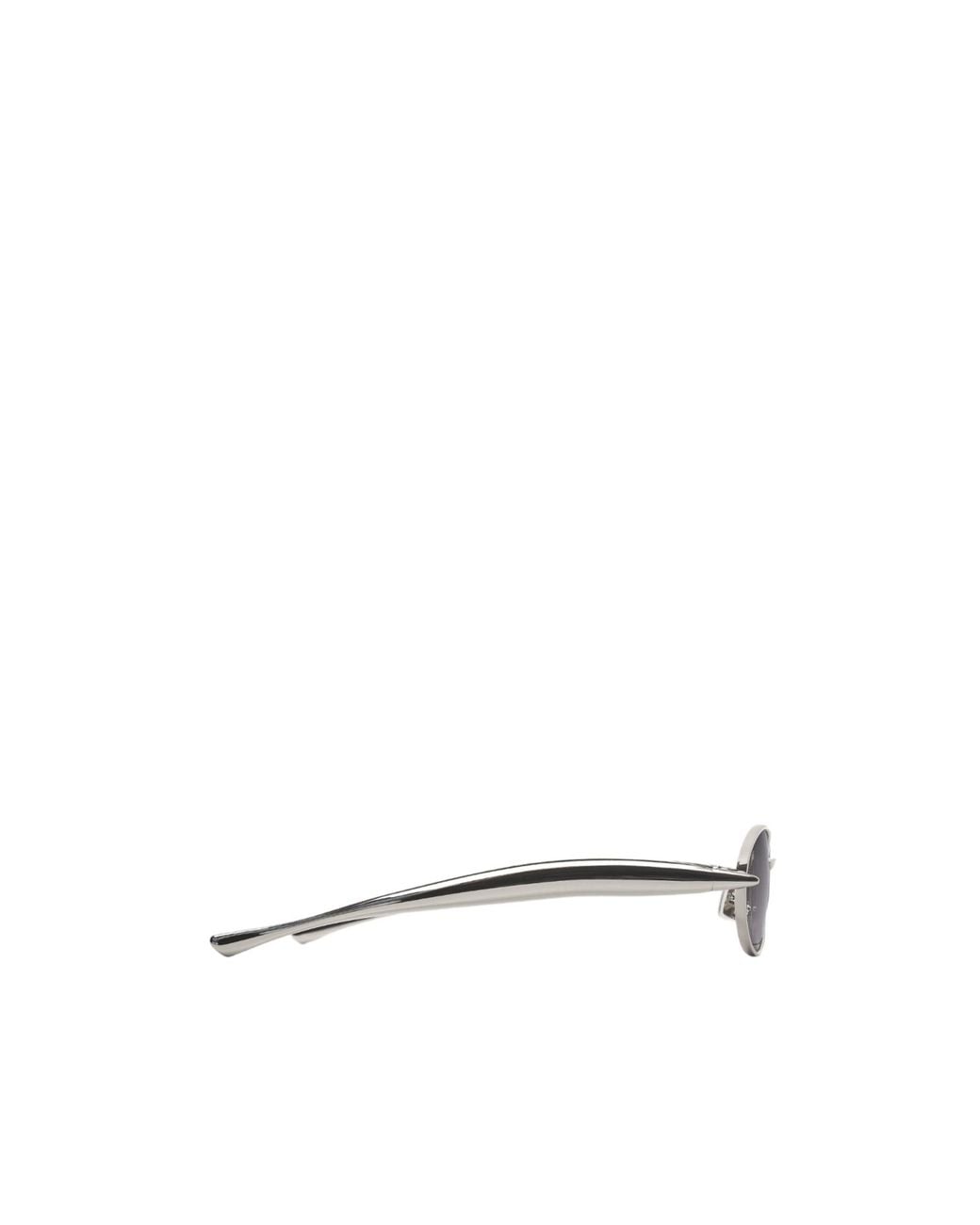 Bottega Veneta White Sardine Oval Sunglasses