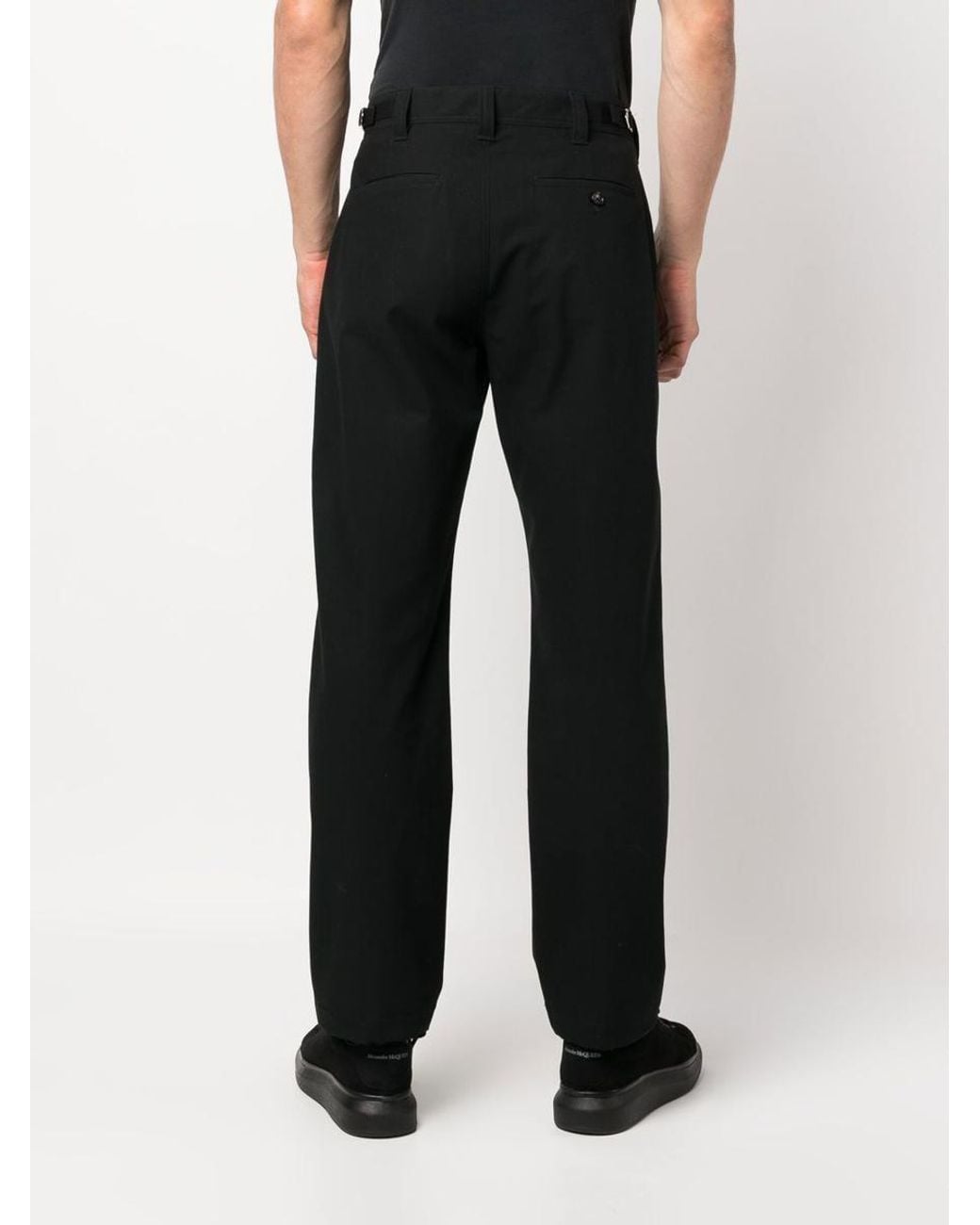 McQueen Black Straight Leg Trousers for men