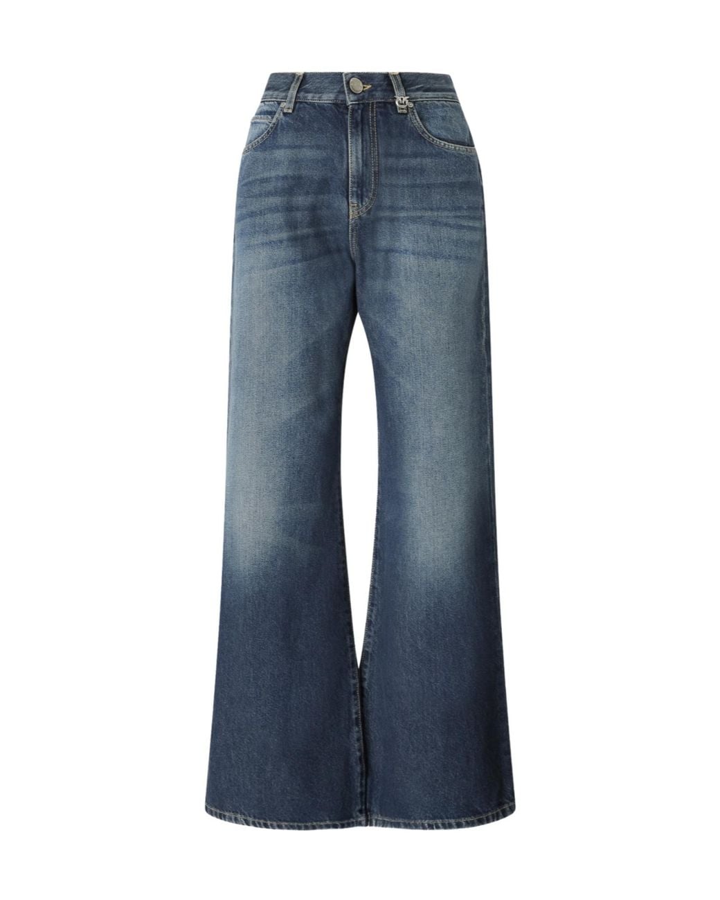 Pinko Blue Wide-Leg Soft Denim Jeans