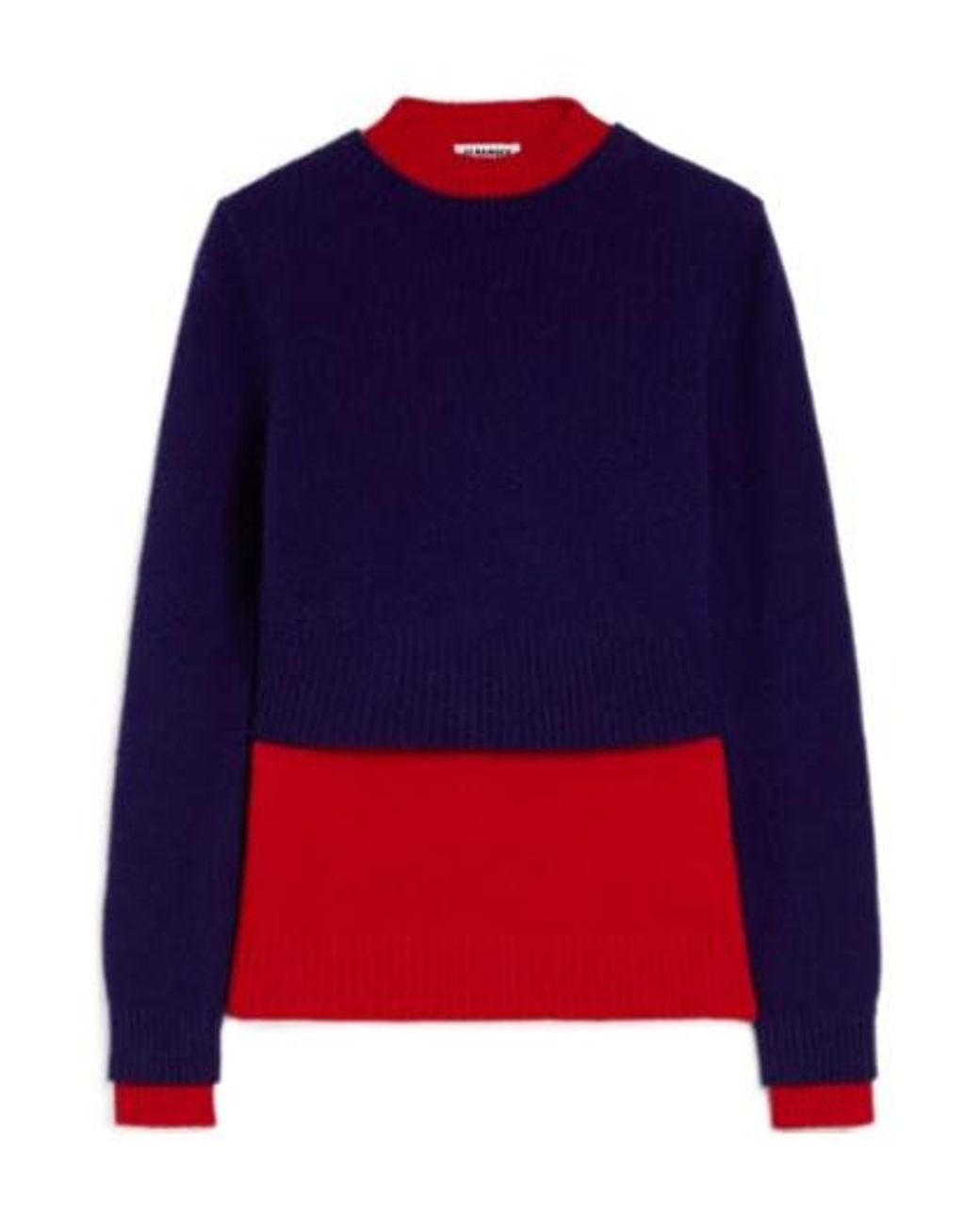 Jil Sander Blue Crewneck Double-Layer Jumper for men
