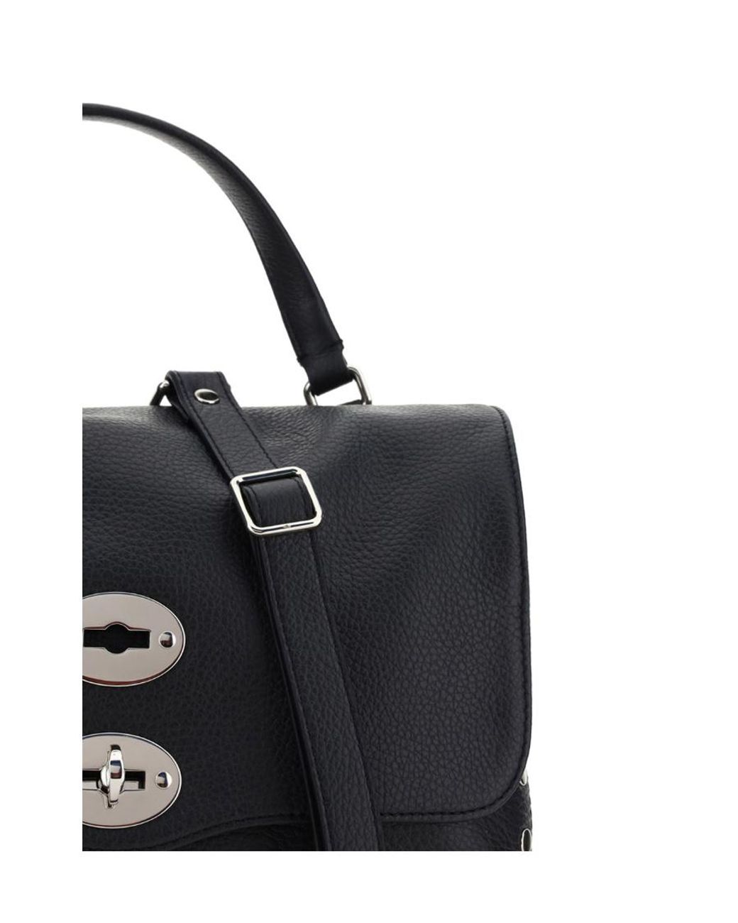 Zanellato Black Postina Daily Studded Shoulder Bag