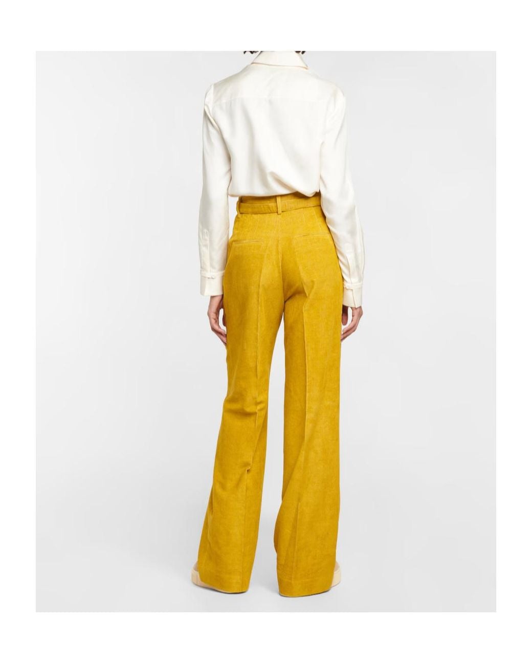 Gabriela Hearst Yellow Norman High-Rise Wide-Leg Pants