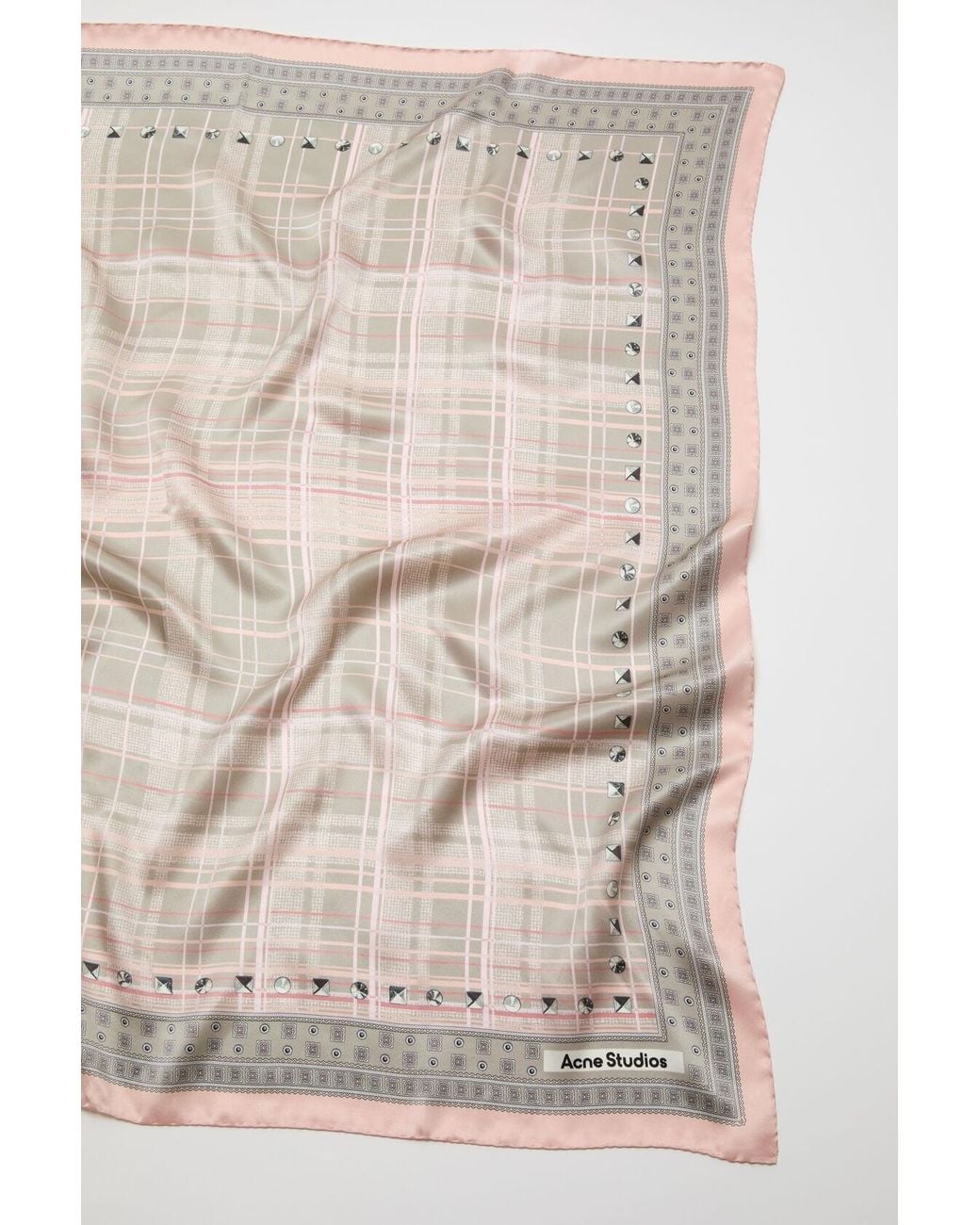 Acne Natural Check-Print Scarf
