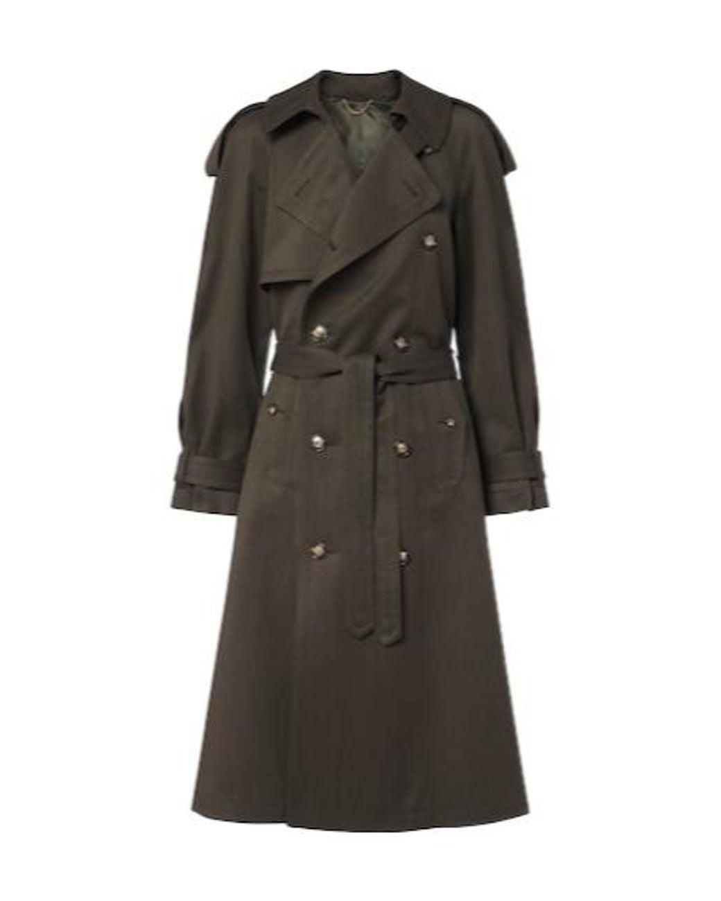 Victoria Beckham Gray Belted Waist Trench Coat