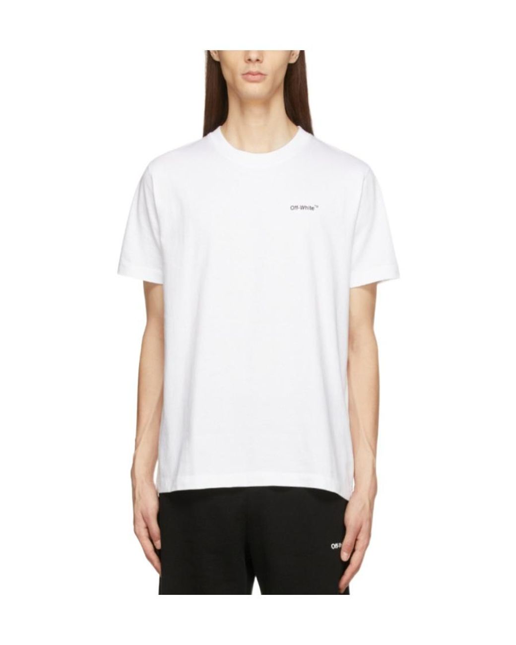 Off-White c/o Virgil Abloh White Logo Detailed Crewneck T-Shirt for men