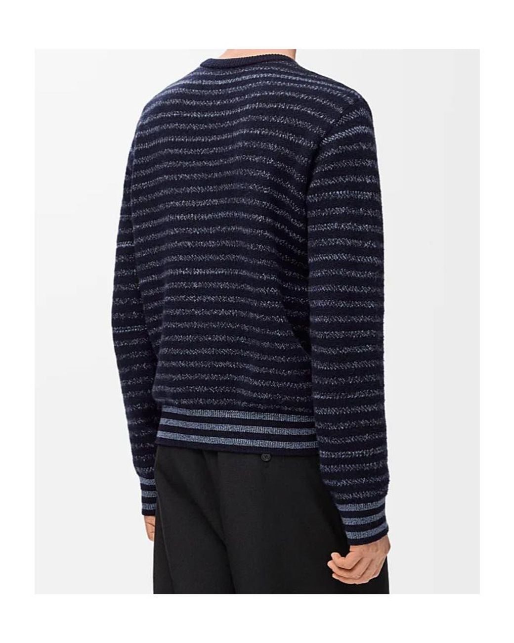 Loewe Blue Blurred Effect Striped Jumper for men