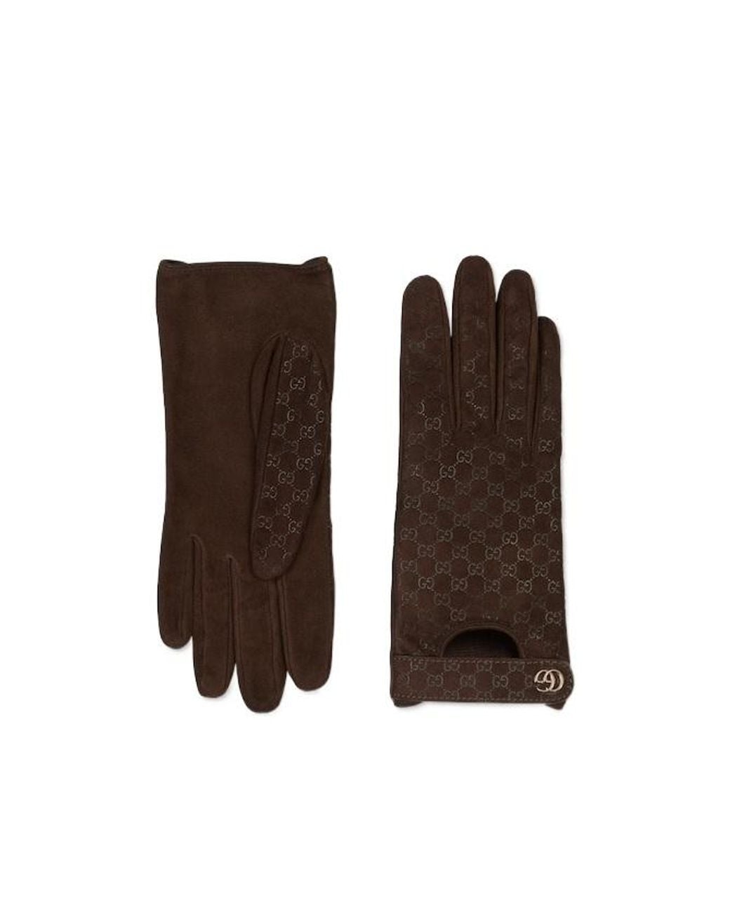 Gucci Brown Double G Gloves