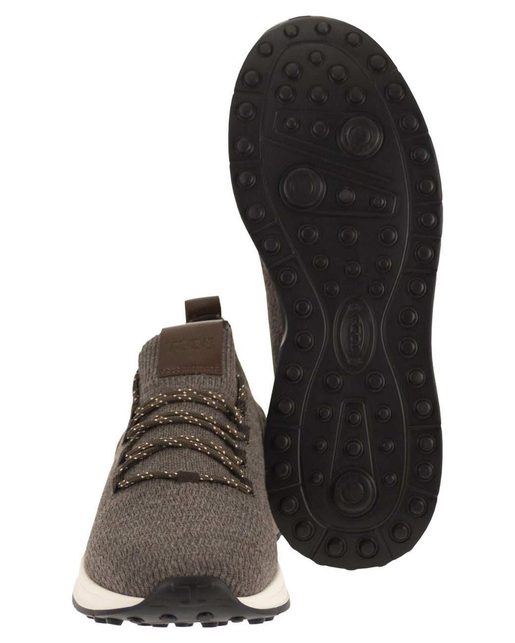 Tod's Brown Technical Fabric Sneakers With Leather Inserts for men
