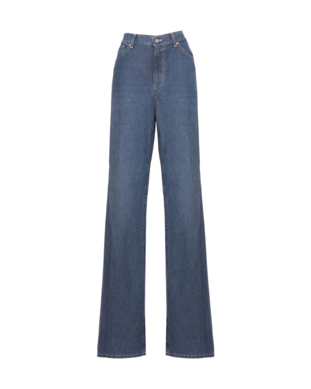 Dondup Blue High-Rise Wide-Leg Jeans