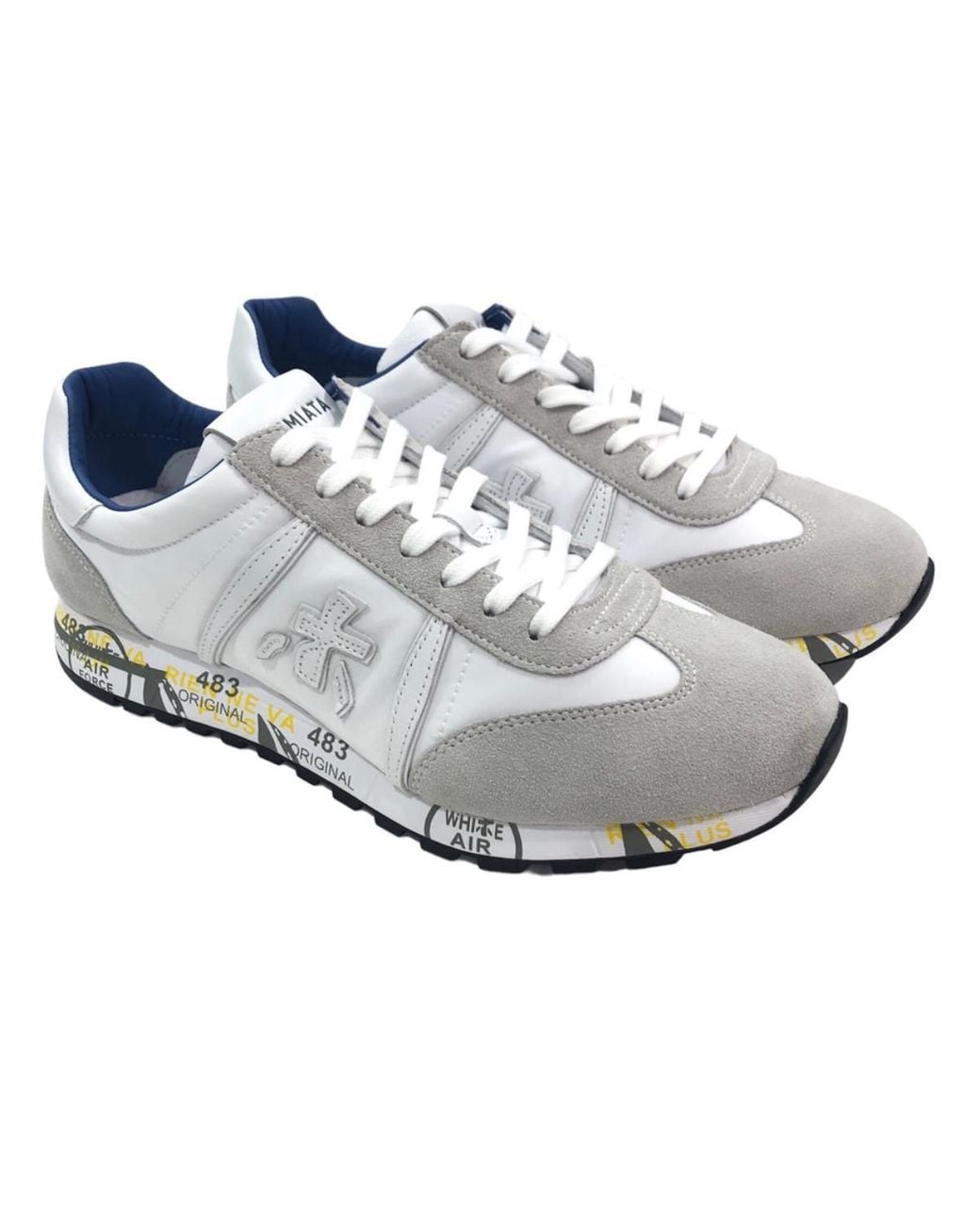 Premiata Gray Logo Casual Sneakers for men