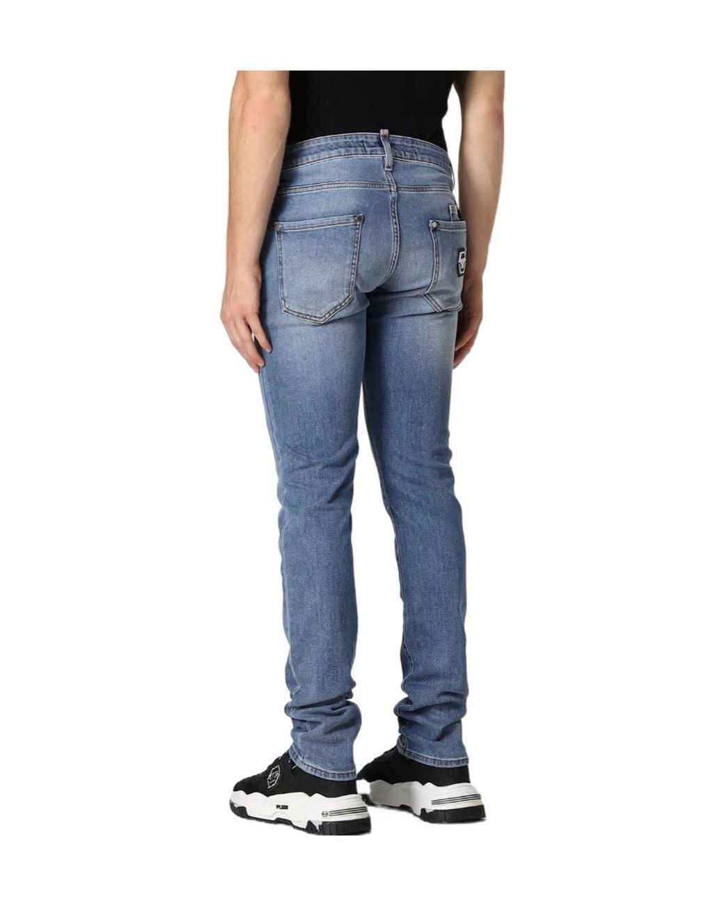 Philipp Plein Blue Straight Jeans for men