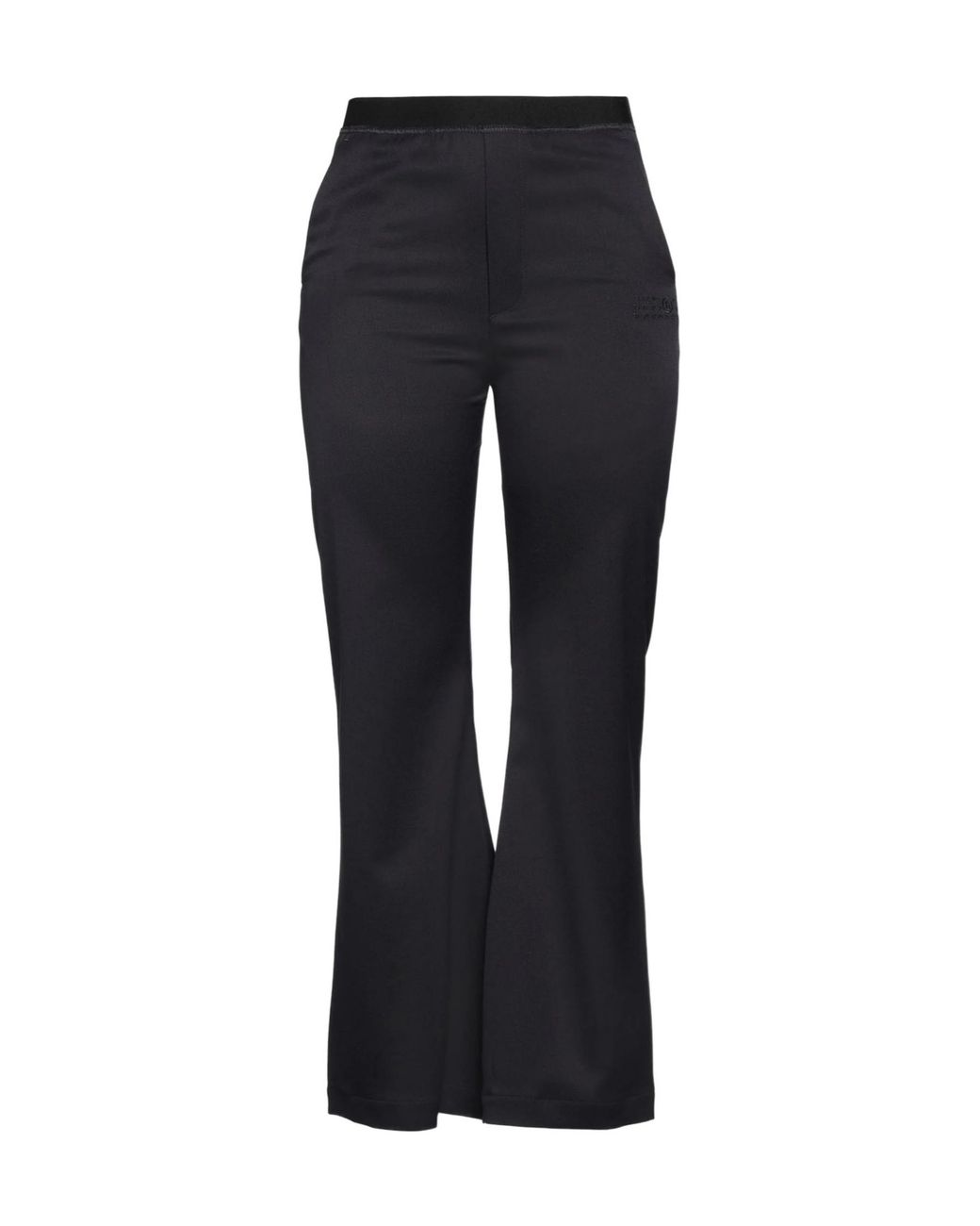 MM6 by Maison Margiela Black Solid-Colored Stretch Fabric Trousers