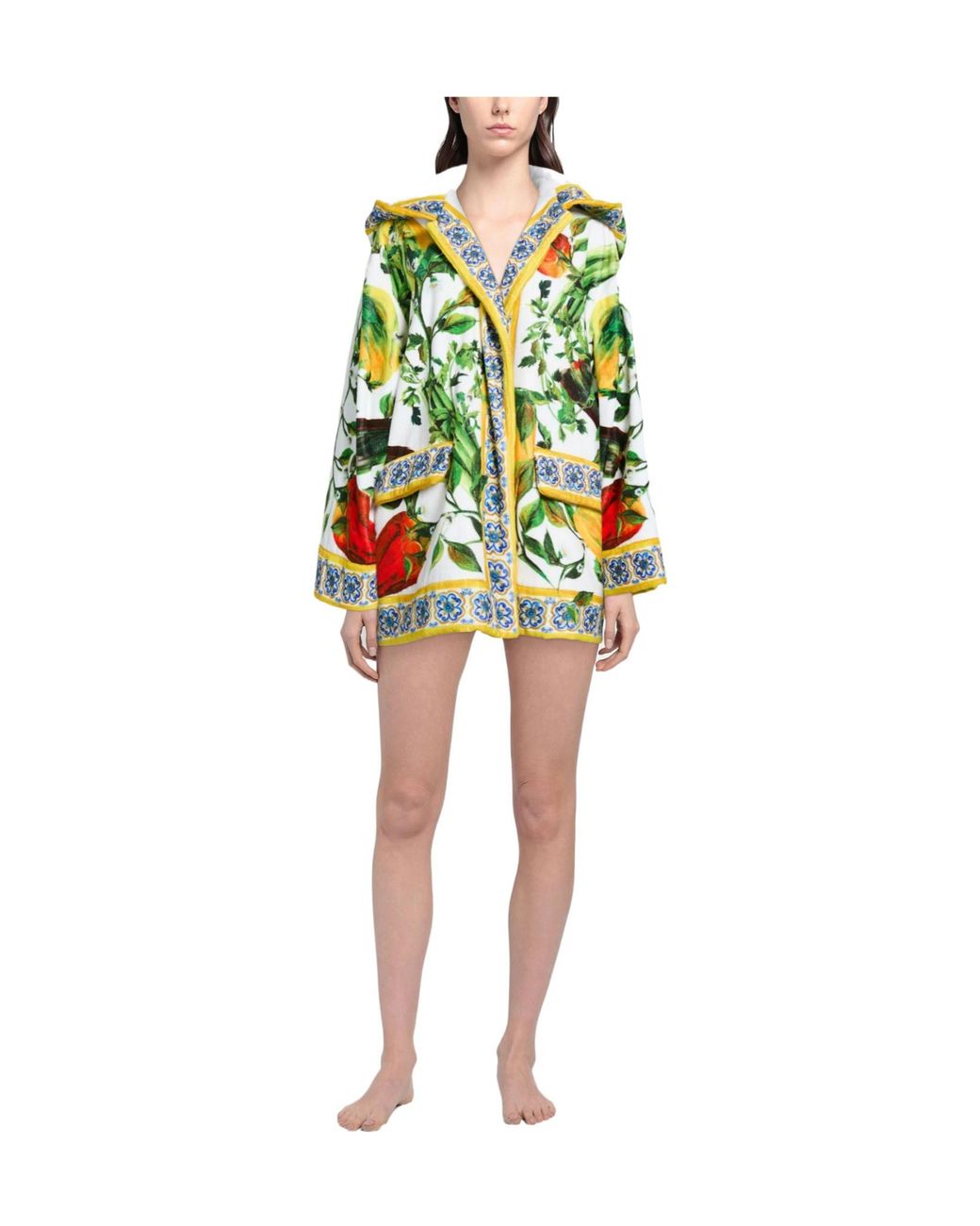 Dolce & Gabbana Green Printed Dressing Gowns
