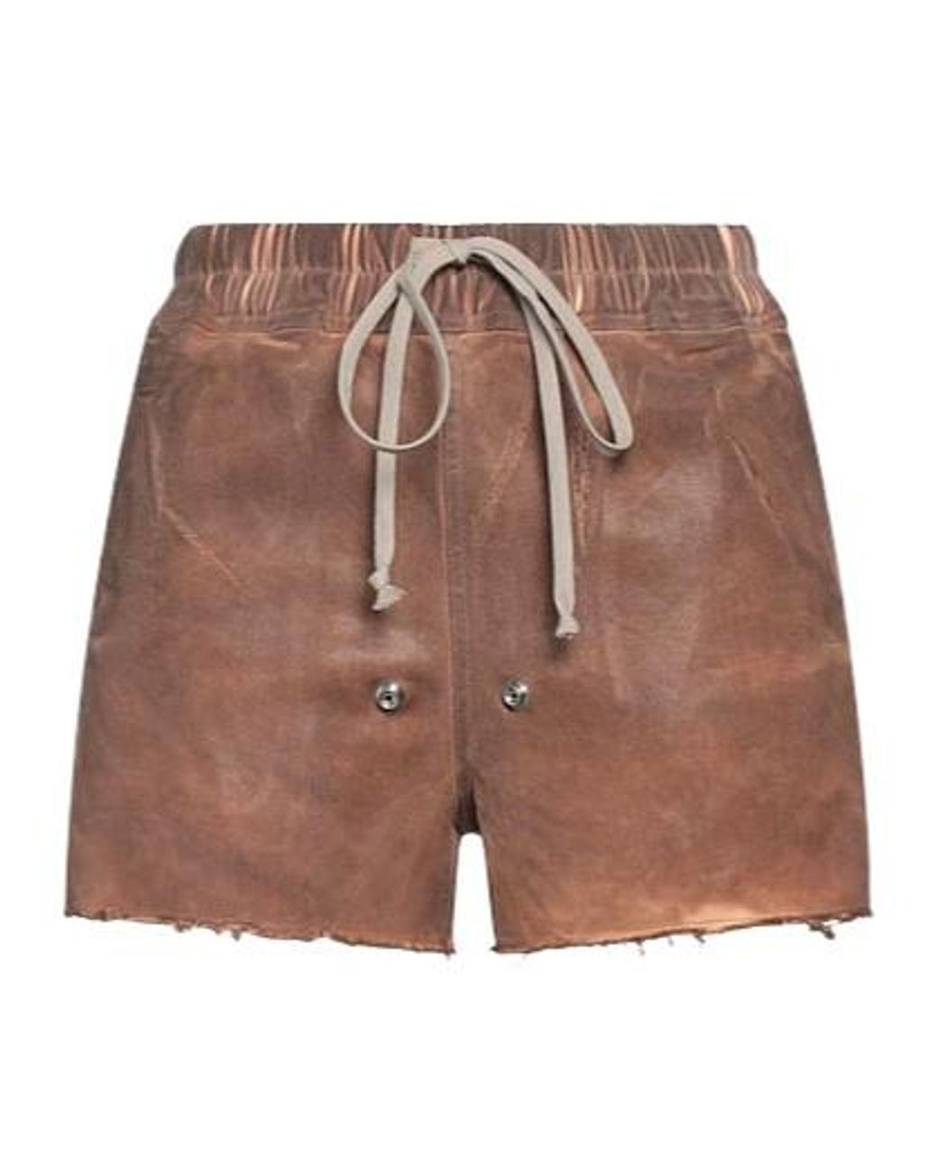 Rick Owens Brown Denim Shorts Cotton