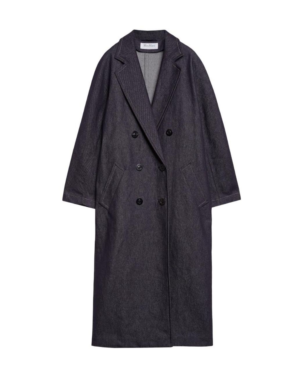 Max Mara Blue Denim Logo Coat