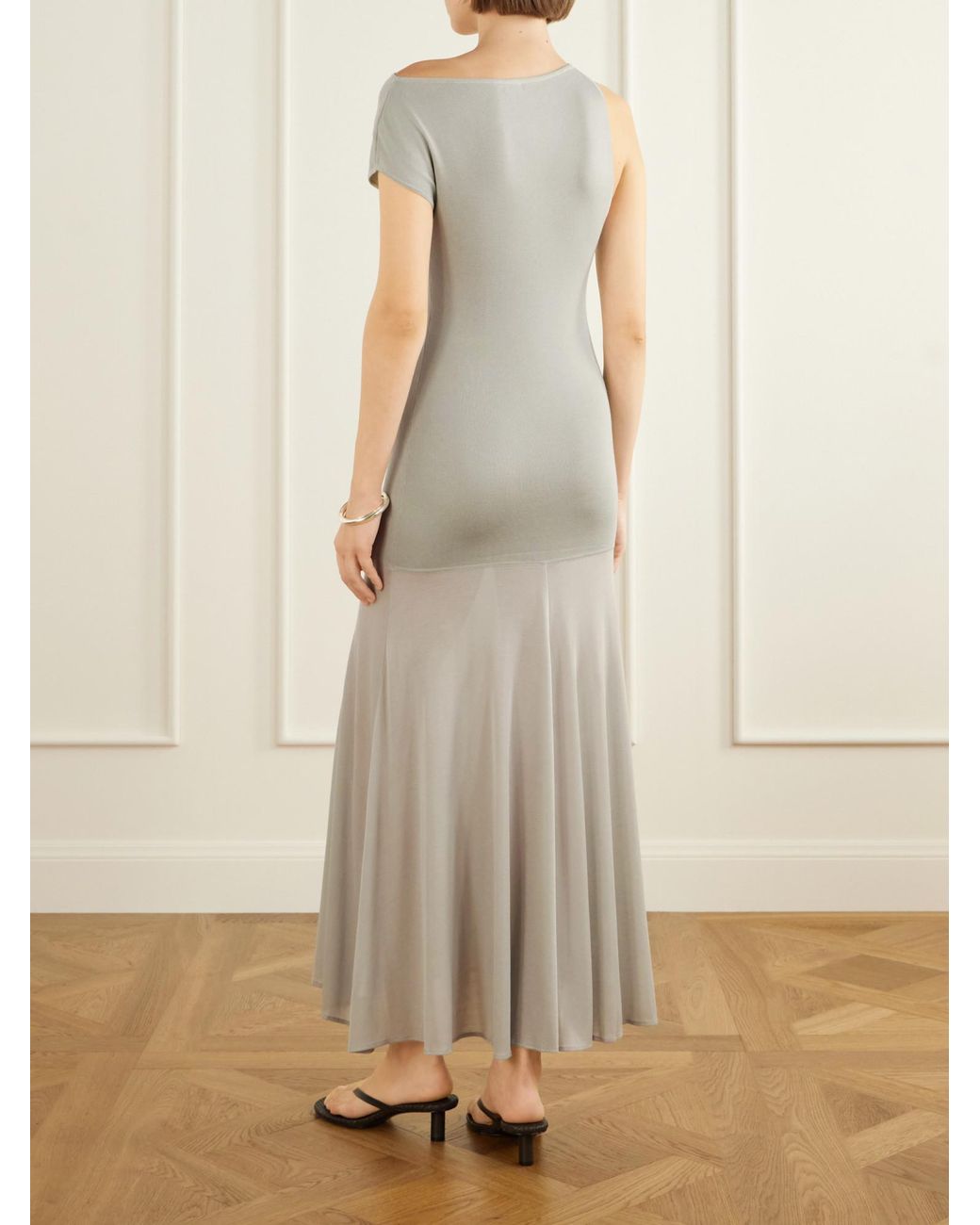 St. Agni White Blend Jersey Maxi Dress