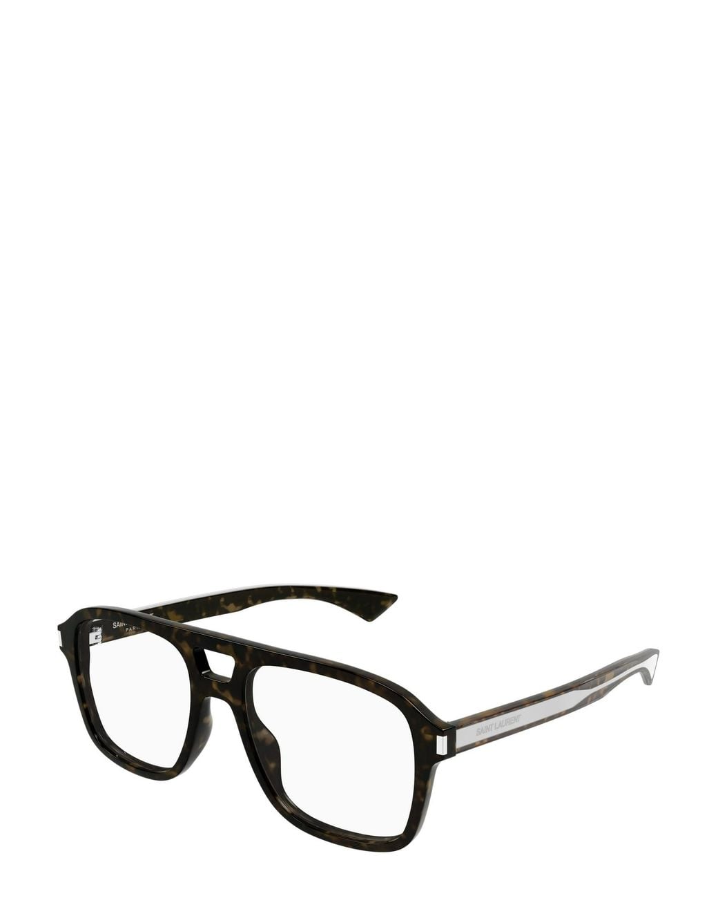 Saint Laurent White Pilot-Frames Glasses for men