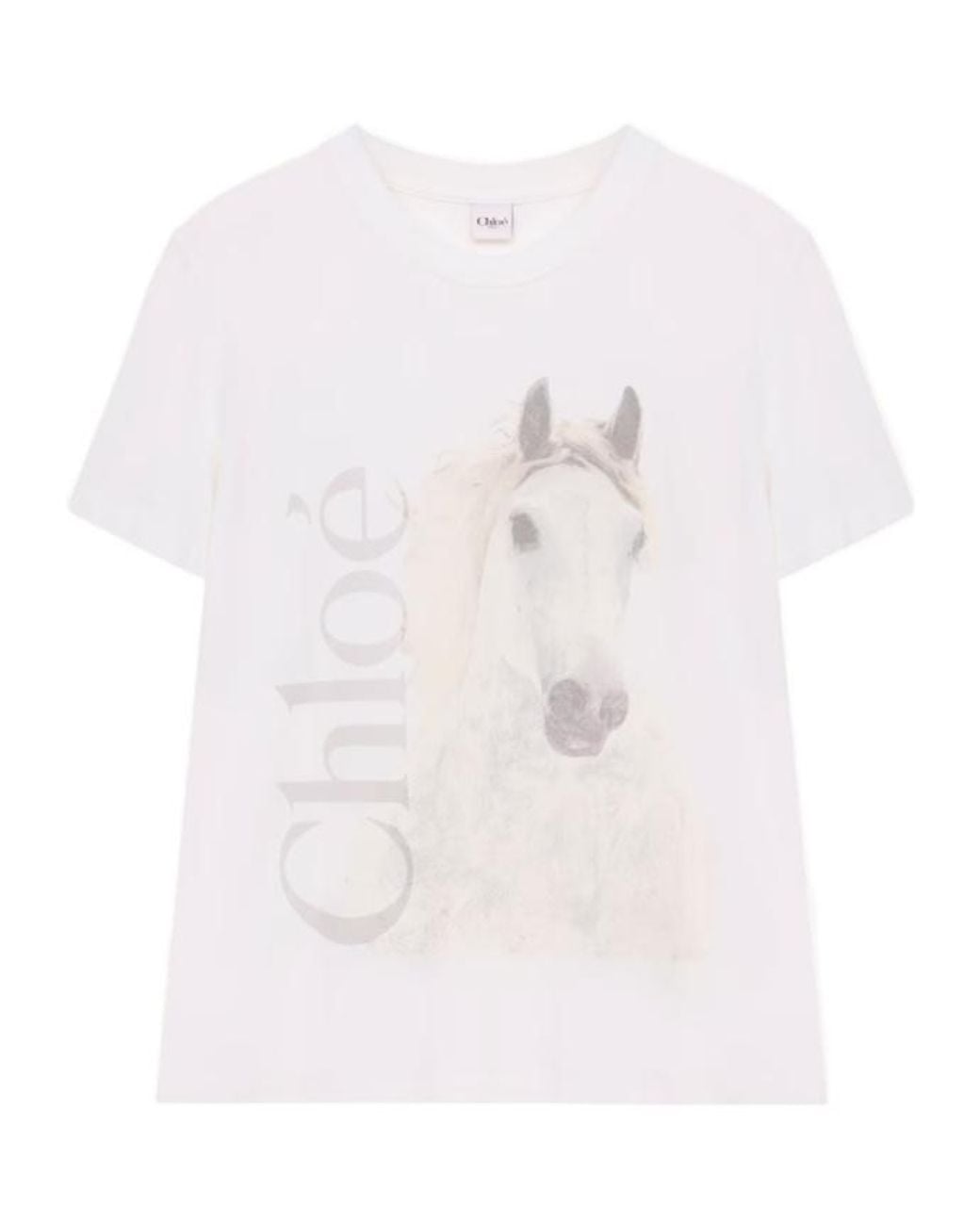 Chloé White Chloé Crew-Neck Jersey Logo T-Shirt